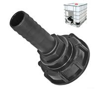 IBC Bouchon de conteneur S60x6 avec adaptateur cannelé de 2,5 cm pour tuyau d'arrosage et réservoir d'eau, compatible avec les équipements d'irrigation industrielle et de pelouse en plastique
