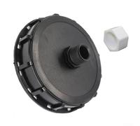 IBC Couvercle ventilé de 163 mm avec filetage mâle de 2,5 cm DN150 Adaptateur de réservoir en plastique pour stockage de l'eau, barils de pluie, connecteur de sortie étanche Noir (1 trou avec