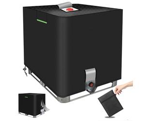 IBC Housse de Protection pour réservoir d'eau IBC 420D IBC Protection UV/Pluie avec Ouverture à Fermeture éclair, Bandes réfléchissantes pour conteneurs IBC 1000 l (116 x 100 x 120 cm)