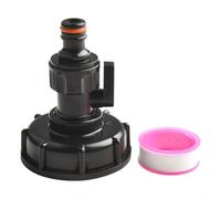 IBC Kit de raccord de valve de réservoir avec vanne de distribution interne, buse adaptateur de vidange et pièces de raccordement de valve filetée (A)