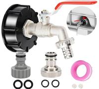 IBC Raccord Robinet avec S60X6 IBC Bouchon Cuve 1000L S60X6 raccord de tuyau 1/2"Adaptateur de tuyau d'arrosage pour réservoirs d'eau de pluie