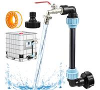 IBC Robinet col de cygne - Adaptateur IBC 3/4" - Robinet d'arrêt S60x6 - Idéal pour remplir les arrosoirs - Convient pour réservoir d'eau de pluie, réservoir de pluie, conteneur