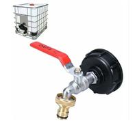 IBC Robinet Cuve 1000L Robinet Recuperateur Eau De Pluie, Adaptateur De Réservoir d'eau IBC 1/2 Double Robinet Recuperateur Eau De