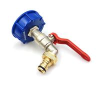 IBC Robinet d'écoulement à boisseau sphérique 3/4'' version longue pour réservoir IBC 600/1000L Filetage grossier S60 x 6 Chromé mat Raccord enfichable Qualité professionnelle