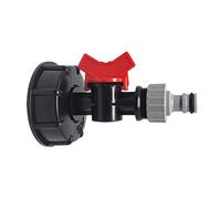 IBC Tank Adapter 3/4 '', IBC Container Accessories Adapter, IBC Adapter Coarse Thread S60x6, Threaded Connection Replacement Valve for IBC Water Tank Adapter Hose Nozzle (rouge)