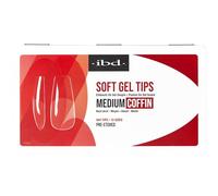 IBD Lot de 504 faux ongles en gel souple - Cercueil moyen - 12 tailles - Fabriqué aux États-Unis - Pointes d'ongles transparentes - Pointes en gel souple pour extension des ongles - Forme de cercueil