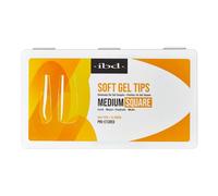 IBD Soft Gel Tips Medium Square - 504 pièces, 12 tailles - MADE IN USA - Pointes d'ongles transparentes - pointes de gel souples pour l'extension des ongles - forme courte en amande