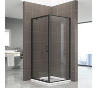 IBEABLACK Cabine de douche H 190 cm porte pivotante verre 6 mm transparent 70 x 90 cm (porte 70)