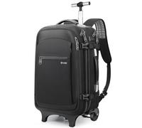 ibeacos Sac à dos sous vide - 60 l - Sac à dos de voyage à roulettes - Imperméable - Pour ordinateur portable de 17,3" - Avec pompe et serrure TSA - Pour homme et femme - Noir