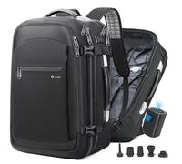ibeacos Sac à dos sous vide extensible 60 L, bagage cabine avec système de vide et pompe à air, cadenas TSA et poche antivol, compartiment PC 17", sac de voyage sous vide pour avion & business