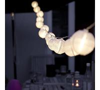 Ibello Guirlande Lumineuse Lampions 3,2M 20 LED Lanterne Blanche Guirlande à Pile Décoraion Jardin Exterieur pour Jardin, Balcon, Terrasse, Arbres, Mariages, Fêtes, Noël