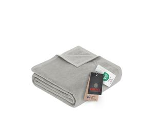 Ibena Couverture Porto - 220 x 240 cm - en Laine Gris Clair uni - Facile d'entretien - Doux et Chaud