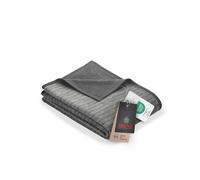 Ibena Fano Plaid 150 x 200 cm - Plaid Gris Clair, Superbe Couverture réversible en Coton mélangé de qualité supérieure, Doux et agréablement Chaud.