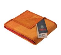 Ibena Grenada Couverture 150 x 200 cm - Couverture Douillette Orange en mélange de Coton Facile d'entretien et Douillette avec Un Superbe Motif à Carreaux