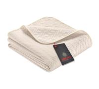 Ibena Nancy Couvre-lit 220x250 cm - Couvre-lit de lit Beige, Couverture légère avec Motif de Tresse