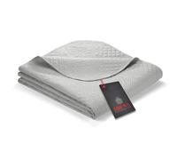 Ibena Nancy Plaid Jete de lit 280x250 cm - Motif Moderne, Lavable en Machine, Couvre lit uni Gris Clair, Motif torsadé