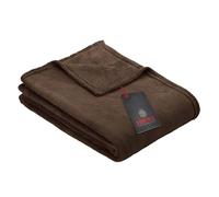 Ibena Olbia Couverture Douilette 150 x 200 cm - Plaid Marron, Jeté de canapé en Microfibre Moelleuse