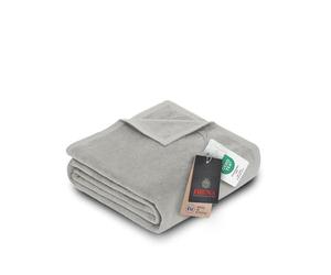 Ibena Porto Couverture 150 x 200 cm - Mélange de Coton Doux, Chaud et Lavable, Plaid Gris Clair uni