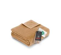 Ibena Porto XL Couverture 180 x 220 cm - Coton mélangé Doux, Chaud et Lavable, Couvre-lit Cognac uni