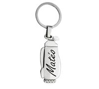 ibera gifts - Porte-clés de golf personnalisé avec balle, club et marqueur - Idéal comme cadeau pour votre partenaire, vos amis, votre famille ou vos enfants - Finition professionnelle (Sac)