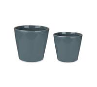 Ibergarden Lot de 2 Pots Ø 22 cm Ø 28 cm Anthracite Argile