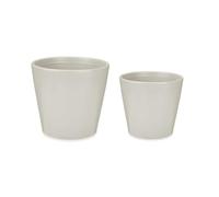 Ibergarden Lot de 2 Pots Ø 22 cm Ø 28 cm Gris Argile