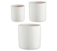 Ibergarden Lot de vases Ø 14 cm Ø 22 cm Ø 17 cm Cylindre 3 pièces Blanc