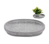 Ibergarden S3606643 Assiette en osier ovale Ciment 28 x 4 x 23 cm