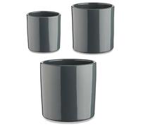 Ibergarden Set de Pots Ø 14 cm Ø 22 cm Ø 17 cm Cylindre 3 Pièces Anthracite