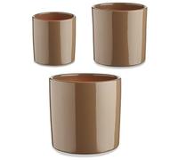 Ibergarden Set de Pots Ø 14 cm Ø 22 cm Ø 17 cm Cylindre 3 Pièces Taupé