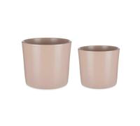 Ibergarden Set de Pots Ø 22 cm Ø 27 cm 2 Pièces Beige Argile