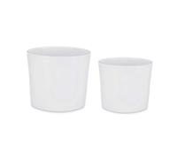Ibergarden Set de Pots Ø 22 cm Ø 27 cm 2 Pièces Blanc Argile