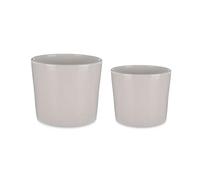 Ibergarden Set de Pots Ø 22 cm Ø 27 cm 2 Pièces Gris Argile