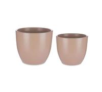 Ibergarden Set de Pots Ø 22 cm Ø 28 cm 2 Pièces Beige Argile