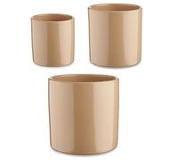 Ibergarden Set de Pots 3 pièces Ø 14 cm Ø 22 cm Ø 17 cm Cylindre Beige