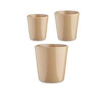 Ibergarden Set de pots de fleurs Ø 14 cm Ø 22 cm Ø 17 cm conique 3 pièces beige