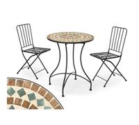 Ibergarden Table avec 2 chaises Mosaico-Forge Marron Noir - Marque EAN : 8430852104465