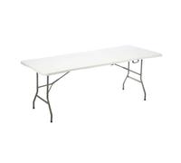 Ibergarden Table Pliante Blanc Métal Polyéthylène 244 x 76 x 74 cm