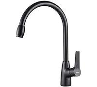 Ibergrif Arial - Robinet de cuisine avec bec haut, robinet pour évier monocommande, noir