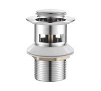 Ibergrif Bonde de Lavabo avec Trop-Plein - Bouchon Clic Clac Universel 1" 1/4 pour Lavabo Salle de Bain - Bonde Chromée Argent Résistante aux Rayures - Installation Facile sans Outils, M20503