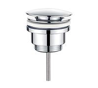 Ibergrif M20509 - Vidage avec trop plein Salle de Bain, Bouchon Bonde de Lavabo Clic Clac, Argent