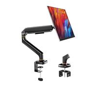 Ibergrif Bras Écran PC pour Moniteur 13-32 Pouces, Support Écran Ergonomique à Ressort à Gaz, Réglable en Hauteur, Inclinable, Pivotant, Rotatif avec Gestion des Câbles, VESA 75/100mm, MA001 -Noir