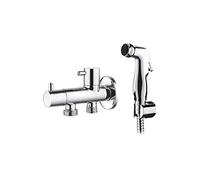 Ibergrif - Douche WC Set avec Flexible, Support, Douchette, Chromé