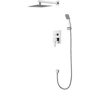 Ibergrif Gold - Kit de Colonne Encastré, Système de Douche Carré, Chromé, Argent