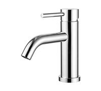 Ibergrif M11003, Mitigeur de Lavabo - Robinet de Salle de Bains Monocommande, Robinets de lavabo à Tiroir en Céramique à Faible Bruit, Corps en Acier Ioxydable, Argent