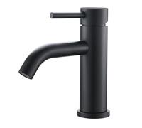 Ibergrif M11003B, Mitigeur de Lavabo - Robinet de Salle de Bains Monocommande, Robinets de lavabo à Tiroir en Céramique à Faible Bruit, Corps en Acier Ioxydable, Noir