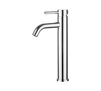 Ibergrif M11203, Robinet de Lavabo, Robinet Mitigeur Lavabo Haut de Salle de Bains avec Bec Haut, Mitigeur avec Raccordement Eau Froide/Chaud, Chromé, Argent