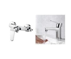 Ibergrif M12059-1, Mitigeur monocommande Douche, Robinet Douche Universel Filetage G1/2 & Star M11057, Mitigeur de Lavabo - Robinet de Salle de Bains Monocommande