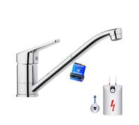 Ibergrif Mitigeur d'évier monocommande M14450-98 – Basse pression, rotation à 360°, chromé, argent