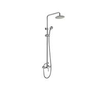 Ibergrif M17003 Mundo, Colonne de Douche avec Tête et Douchette, Flexible, Support, Acier Inoxydable, Gris
